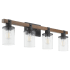 Quorum International Alpine 4 Light 33" Wide Vanity Light Textured Black Walnut