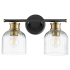 Quorum International Monarch 2 Light 15" Wide Bathroom Vanity Light Noir / Aged Brass