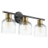Quorum International Monarch 3 Light 23" Wide Bathroom Vanity Light Noir / Aged Brass