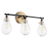 Quorum International Fort Worth 3 Light 23" Wide Vanity Light Textured Black / Aged Brass