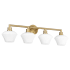 Quorum International Belinder 4 Light 33" Wide Vanity Light Aged Brass