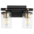 Quorum International Empire 2 Light 13" Wide Vanity Light Textured Black / Aged Brass