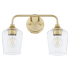 Quorum International Goodwin 2 Light 16" Wide Vanity Light Aged Brass