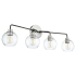 Quorum International Clarion 4 Light 36" Wide Vanity Light with Shades Textured Black / Satin Nickel