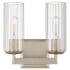 Quorum International Merrick 2 Light 11" Wide Vanity Light Aged Silver Leaf