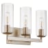 Quorum International Merrick 3 Light 18" Wide Vanity Light Aged Silver Leaf