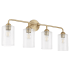 Quorum International Charlotte 4 Light 33" Wide Vanity Light Aged Brass