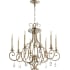 Quorum International Ansley 8 Light 29" Wide Taper Candle Chandelier Aged Silver Leaf