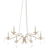 Quorum International Lorelei 6 Light 36" Wide Crystal Candle Style Chandelier Aged Silver Leaf