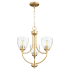 Quorum International Enclave 3 Light 19" Wide Chandelier Aged Brass / Clear Seeded
