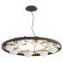 Quorum International Nimbus 8 Light 32" Wide Ring Chandelier Textured Black / Aged Brass