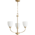 Quorum International Reyes 3 Light 22" Wide Chandelier Aged Brass