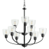 Quorum International Reyes 9 Light 32" Wide Chandelier Textured Black