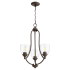 Quorum International Barkley 3 Light 18" Wide Chandelier Oiled Bronze / Clear Seeded