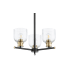 Quorum International Monarch 3 Light 19" Wide Chandelier Noir / Aged Brass