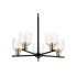Quorum International Monarch 5 Light 26" Wide Chandelier Noir / Aged Brass