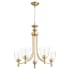 Quorum International Rossington 5 Light 25" Wide Chandelier Aged Brass / Clear Seeded