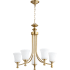 Quorum International Rossington 5 Light 25" Wide Chandelier Aged Brass