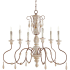 Quorum International La Maison 6 Light 36" Wide Taper Candle Style Chandelier Manchester Grey / Rust