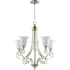 Quorum International Bryant 5 Light 28" Wide Chandelier Aged Silver Leaf
