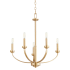 Quorum International Reyes 5 Light 26" Wide Candle Style Chandelier Aged Brass