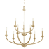 Quorum International Reyes 9 Light 32" Wide Candle Style Chandelier Aged Brass