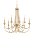Quorum International Brooks 8 Light 29" Wide Empire Chandelier Aged Brass