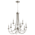 Quorum International Brooks 9 Light 29" Wide Taper Candle Chandelier Satin Nickel