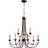 Quorum International Brooks 9 Light 29" Wide Taper Candle Chandelier Oiled Bronze