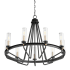 Quorum International Empire 9 Light 30" Wide Ring Chandelier Textured Black / Aged Brass