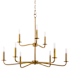 Quorum International Rutherford 9 Light 29" Wide Taper Candle Style Chandelier Brushed Brass