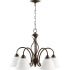 Quorum International Spencer 5 Light 24" Wide Chandelier Oiled Bronze / Satin Opal