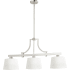 Quorum International Lancaster 3 Light 38-1/2" Wide Linear Chandelier Satin Nickel