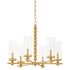 Quorum International Lee Boulevard 6 Light 29" Wide Chandelier Aged Brass