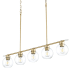 Quorum International Volan 5 Light 41" Wide Linear Pendant Aged Brass