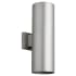 Quorum International Cylinder 2 Light 17" Tall Outdoor Wall Sconce Brushed Aluminum