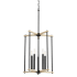 Quorum International Silva 5 Light 16" Wide Wood Pendant Textured Black / Weathered Oak