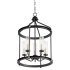 Quorum International Empire 5 Light 16" Wide Pendant Textured Black / Aged Brass