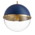 Quorum International 15" Wide Pendant Blue / Aged Brass