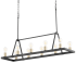Quorum International Paxton 10 Light 41" Wide Linear Chandelier Textured Black / Aged Brass