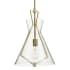 Quorum International 13" Wide Pendant Aged Brass / Textured Glass