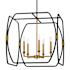 Quorum International Bishop 5 Light 22" Wide Taper Candle Pendant Matte Black / Brushed Brass