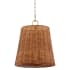 Quorum International Wicker 3 Light 13" Wide Wood Pendant Aged Brass