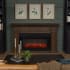 Real Flame Alcott 5000 BTU / 1500W 75 Inch Wide Free Standing Vent-Free Electric Mantel Fireplace with Remote Control Aged Barrel