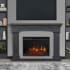 Real Flame Deland 5000 BTU / 1500W 63 Inch Wide Free Standing Vent-Free Electric Mantel Fireplace with Remote Control Gray Stone