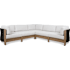 Real Flame Stratton 5 Piece Aluminum Framed Acrylic Outdoor Conversation Set Beechwood