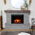 Real Flame Odette 64 Inch Wide 5,100 BTU Vent Free Electric Mantel Fireplace Glacier Stone