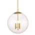 Regina Andrew Cafe 3 Light 12" Wide Pendant Natural Brass