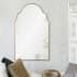 Ren Wil 26" W x 42" H Arched Framed Bathroom Mirror Antique Silver Leaf