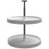 Rev-A-Shelf Value Line Polymer 20" Full Circle 2 Tier Lazy Susan with 26-31" Adjustable Pole for Corner Wall Cabinets - 74lb Total Capacity White